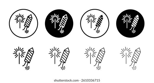 Fireworks icon Flat fill set collection