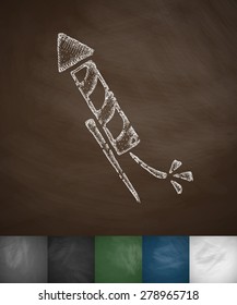 fireworks icon. Hand drawn vector illustration. Chalkboard Design