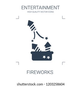 fireworks icon. high quality filled fireworks icon on white background. from entertainment collection flat trendy vector fireworks symbol. use for web and mobile