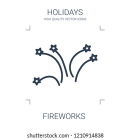 fireworks icon. high quality line fireworks icon on white background. from holidays collection flat trendy vector fireworks symbol. use for web and mobile