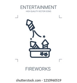 fireworks icon. high quality line fireworks icon on white background. from entertainment collection flat trendy vector fireworks symbol. use for web and mobile