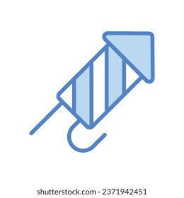 Icono de fuegos artificiales aislado en ilustración de material vectorial de fondo blanco.