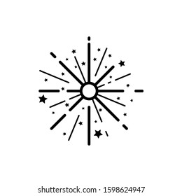 Fireworks icon isolated on white background. Eps 10