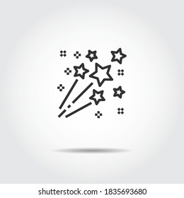 Fireworks Icon Line Vector Illustration