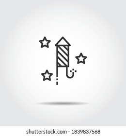 Fireworks Icon Line Vector Illustration
