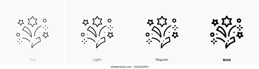 fireworks icon. Linear style sign isolated on white background. Vector illustration.