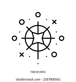 fireworks icon. Linear style sign isolated on white background. Vector illustration