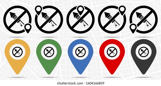 fireworks icon in location set. Simple glyph, flat illustration element of universal theme icons