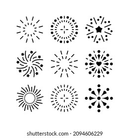 fireworks icon or logo isolated sign symbol vector illustration - Collection of high quality black style vector icons
