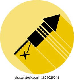 fireworks icon in long shadow style