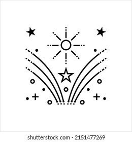 Feuerwerkssymbol, Pyrotechnische Anzeige für Unterhaltung, Vektorgrafik-Illustration mit geringer Explosion