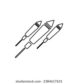 fireworks icon on a white background, vector illustration