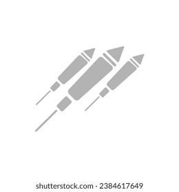 icono de fuegos artificiales en fondo blanco, ilustración vectorial