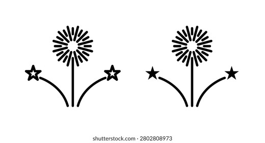 Fireworks icon Outline flat Icon.