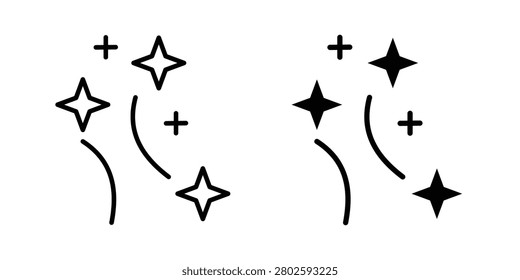 Fireworks icon outlined and filled set.