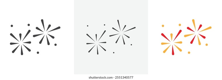Fireworks icon pack. Vector illustration. EPS10