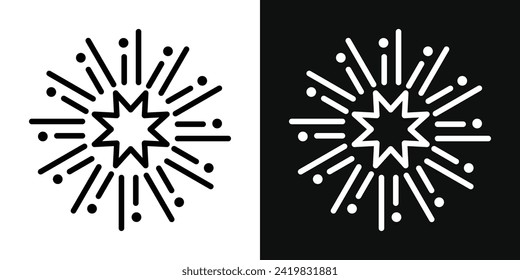 Fireworks icon set. Vector illustration