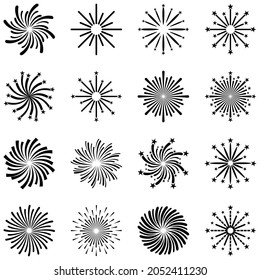 fireworks icon set, fireworks vector set sign symbol of celebrations