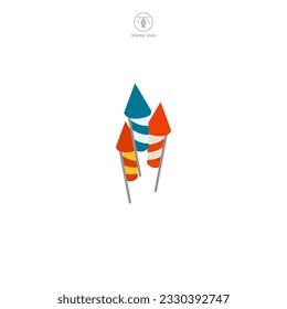 Fireworks icon symbol vector illustration isolated on white background