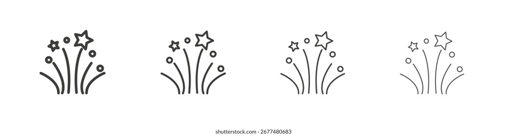 Símbolo de icono de fuegos artificiales. Vector aislado ilustración.
