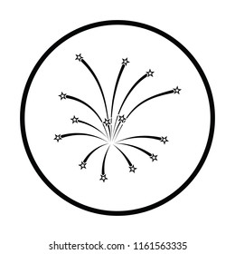 Fireworks icon. Thin circle design. Vector illustration.
