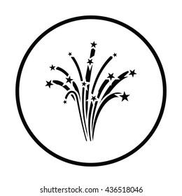 Fireworks icon. Thin circle design. Vector illustration.