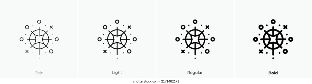 fireworks icon. Thin, Light Regular And Bold style design isolated on white background
