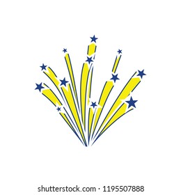 Fireworks icon. Thin line design. Vector illustration.