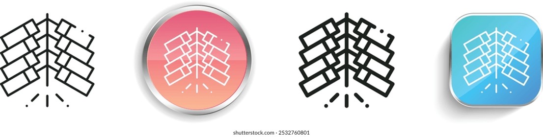 fireworks icon. Thin Linear, Regular and Button Style Design Isolated On White Background
