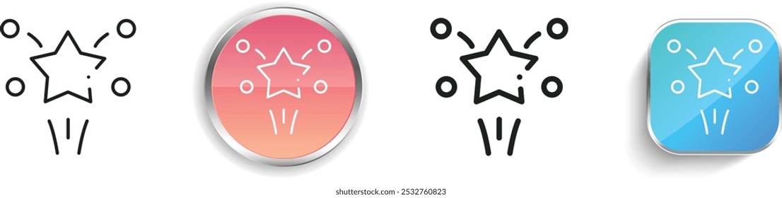 fireworks icon. Thin Linear, Regular and Button Style Design Isolated On White Background