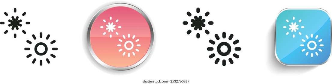 fireworks icon. Thin Linear, Regular and Button Style Design Isolated On White Background