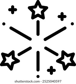 fireworks icon. Thin Linear Style Design Isolated On White Background