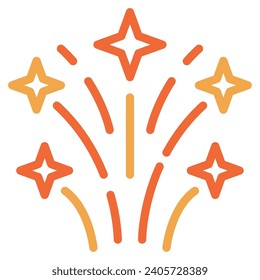 Icono de fuegos artificiales para uiux, web, app, infografía, etc