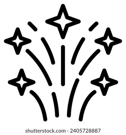 Icono de fuegos artificiales para uiux, web, app, infografía, etc