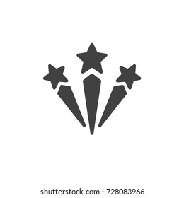 Fireworks icon vector, filled flat sign, solid pictogram isolated on white. Symbol, logo illustration.