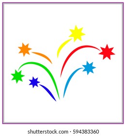 fireworks, icon, vector illustration eps10