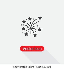 Fireworks Icon Vector Illustration On Light Gray Background Eps10