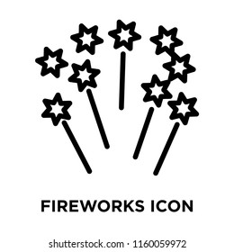 Fireworks icon vector isolated on white background, Fireworks transparent sign , line and outline elements in linear style