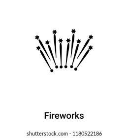 Fireworks icon vector isolated on white background, logo concept of Fireworks sign on transparent background, filled black symbol