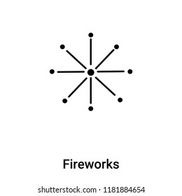 Fireworks icon vector isolated on white background, logo concept of Fireworks sign on transparent background, filled black symbol