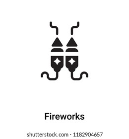 Fireworks icon vector isolated on white background, logo concept of Fireworks sign on transparent background, filled black symbol