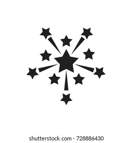 fireworks icon vector isolated on white background