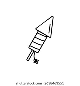 Fireworks icon, vector line isolated on white background. trendy and modern design