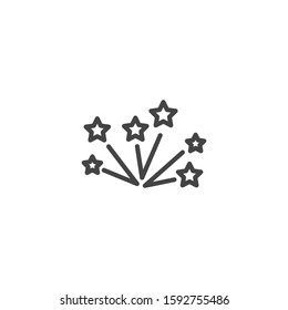 Fireworks icon, vector sign, flat pictogram isolated on white. logo illustration Salute star icon in simple design on a white background