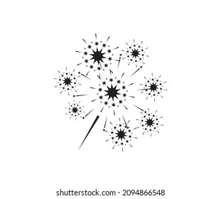 vector de icono de fuegos artificiales. útil para elementos de diseño de fiesta y celebración.