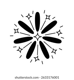 Icono de fuegos artificiales con fondo blanco Vector Ilustración de stock