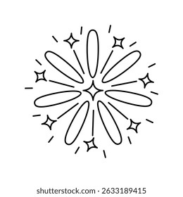ícone de fogos de artifício com fundo branco vetor stock ilustração