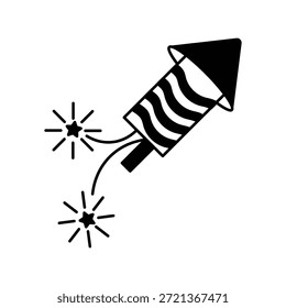 Icono de fuegos artificiales con fondo blanco Vector Ilustración de stock