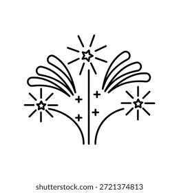 Icono de fuegos artificiales con fondo blanco Ilustración de stock de Vector