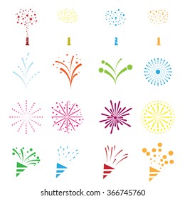 fireworks icons celebrate